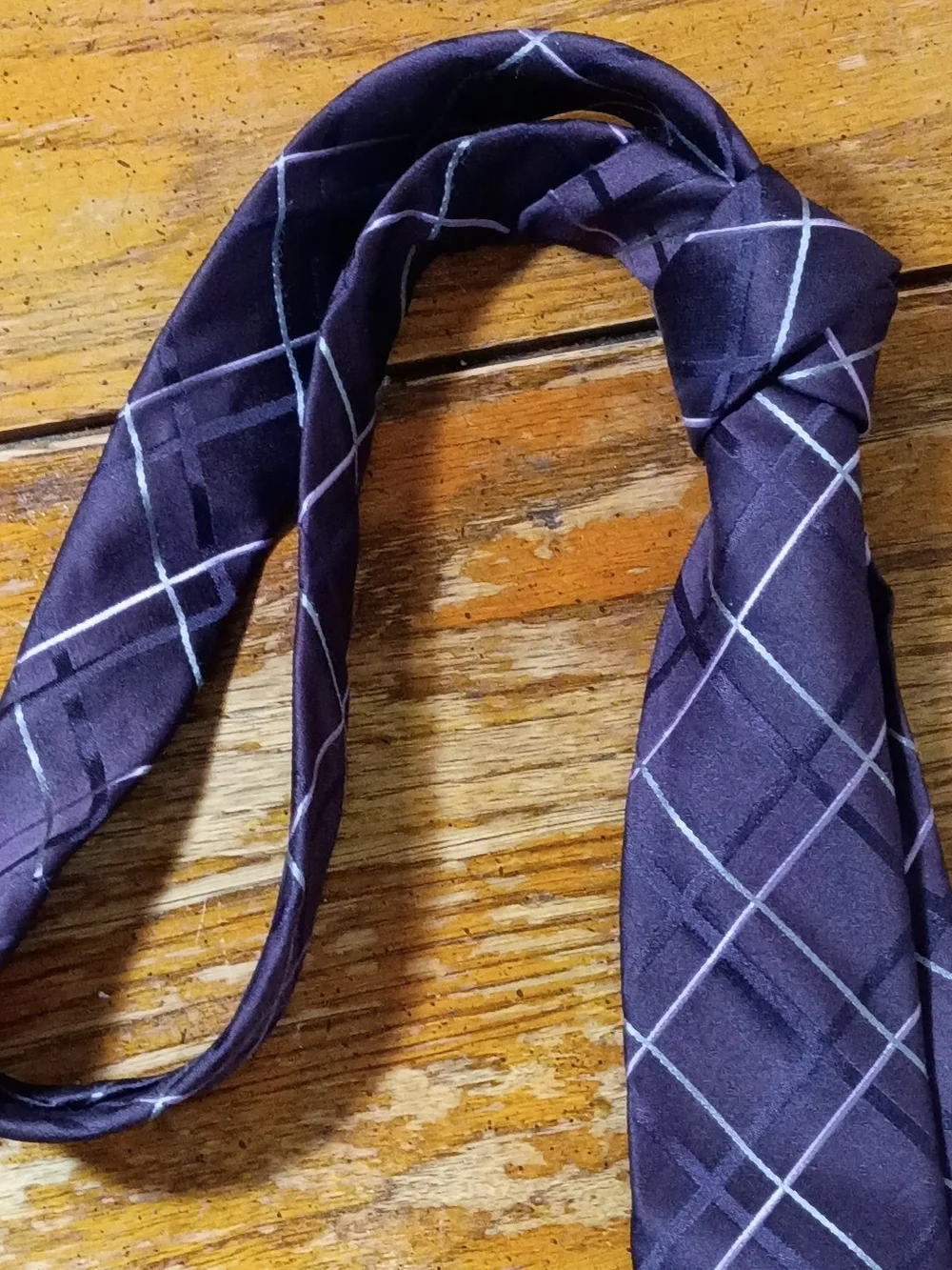 Express Purple Plaid Tie with Light Accent Lines